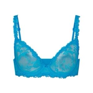 SKIMS Vibrant Blue Lace Bra